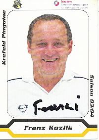 Franz Kozlik  Krefeld Pinguine  2003/2004  Eishockey Card original signiert 