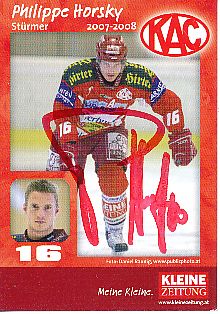 Philippe Horsky  EC Kac  Eishockey Card original signiert 
