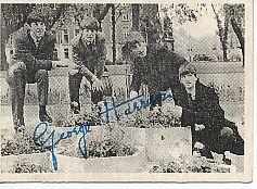 George Harrison  Beatles  Musik  Autogrammkarte Druck signiert 