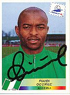 Findi George  Nigeria  Panini  WM 1998  Sticker original signiert 