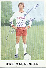 Uwe Mackensen  Hamburger SV  1975/1976  Bergmann Sammelbild original signiert 