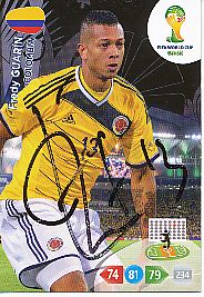 Fredy Guarin  Kolumbien  Panini Card WM 2014 Adrenalyn original signiert 
