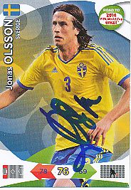 Jonas Olsson  Schweden  Panini Card Road to WM 2014  original signiert 