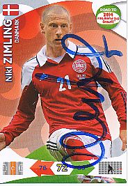 Niki Zimling  Dänemark  Panini Card Road to WM 2014  original signiert 