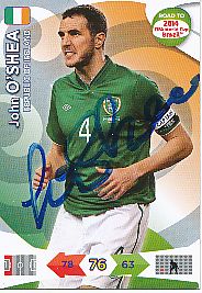 John O'Shea  Irland  Panini Card Road to WM 2014  original signiert 