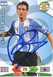 Nicolas Burdisso  Argentinien  Panini Card Road to WM 2014  original signiert 