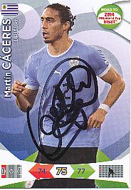 Martin Caceres  Uruguay  Panini Card Road to WM 2014  original signiert 