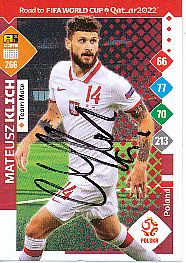 Mateusz Klich  Polen  Road to WM 2022  Panini Card  original signiert 