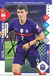 Benjamin Pavard  Frankreich  Road to WM 2022  Panini Card  original signiert 