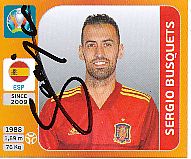 Sergio Busquets  Spanien  Panini  EM 2020  Sticker original signiert 