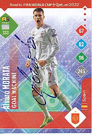 Alvaro Morata  Spanien  Road to WM 2022  Panini Card  original signiert 