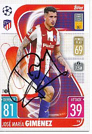 Jose Maria Gimenez  Atletico Madrid  Champions League  Match Attax Card original signiert 