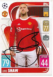 Luke Shaw  Manchester United  Champions League  Match Attax Card original signiert 