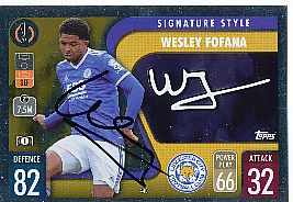 Wesley Fofana  Leicester City  Champions League  Match Attax Card original signiert 