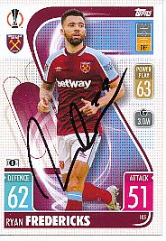 Ryan Fredericks  West Ham United  Match Attax Card original signiert 