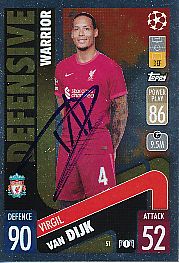Virgil van Dijk  FC Liverpool  Champions League  Match Attax Card original signiert 