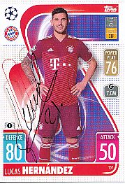 Lucas Hernandez  FC Bayern München  Champions League  Match Attax Card original signiert 