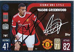 Mason Greenwood  Manchester United  Champions League  Match Attax Card original signiert 