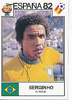 Serginho Chulapa  Brasilien  WM 1982  Panini  Sticker original signiert 