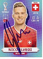 Nico Elvedi  Schweiz  Panini  WM 2022  Sticker original signiert 