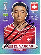Ruben Vargas  Schweiz  Panini  WM 2022  Sticker original signiert 