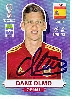 Dani Olmo  Spanien  Panini  WM 2022 Fußball  Sticker original signiert 