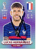 Lucas Hernandez  Frankreich  Panini  WM 2022 Fußball  Sticker original signiert 