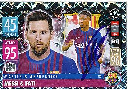 Ansu Fati  FC Barcelona  Champions League  Match Attax Card original signiert 