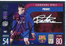 Pedri  FC Barcelona  Champions League  Match Attax Card original signiert 