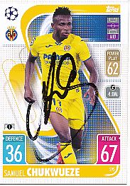 Samuel Chukwueze  FC Villarreal  Champions League  Match Attax Card original signiert 