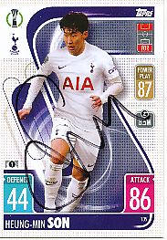 Heung Min Son Tottenham Hotspurs  Champions League  Match Attax Card original signiert 