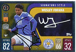 Wesley Fofana  Leicester City  Champions League  Match Attax Card original signiert 