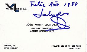 Jose Maria Zarraga † 2012 Real Madrid  Spanien   Fußball   Autogramm Karte  original signiert 