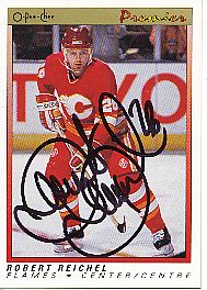 Robert Reichel Calgary Flames Eishockey  Trading Card original signiert 