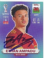 Ethan Ampadu  Wales  Panini  WM 2022 Fußball  Sticker original signiert 