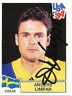 Anders Limpar  Schweden  Panini  WM 1994  Sticker original signiert 