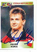 Pavel Kuka  Tschechien  Panini  EM 1996  Sticker original signiert 