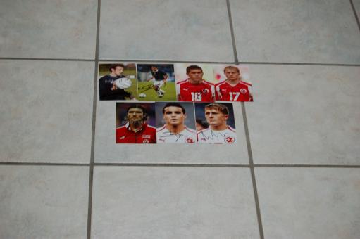 7 x  Schweiz  Nationalteam Fußball Autogramm Fotos original signiert 