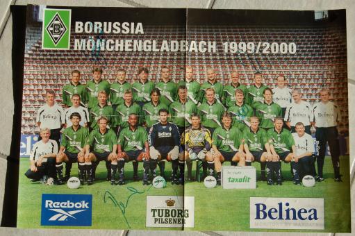 Borussia Mönchengladbach  1999/2000  Mannschaftsposter  Fußball Autogramm 40 x 58 cm Poster original signiert 
