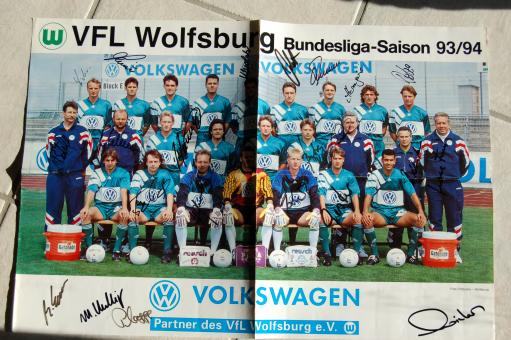 VFL Wolfsburg  1993/94  Mannschaftsposter  Fußball Autogramm 42 x 62 cm Poster original signiert 