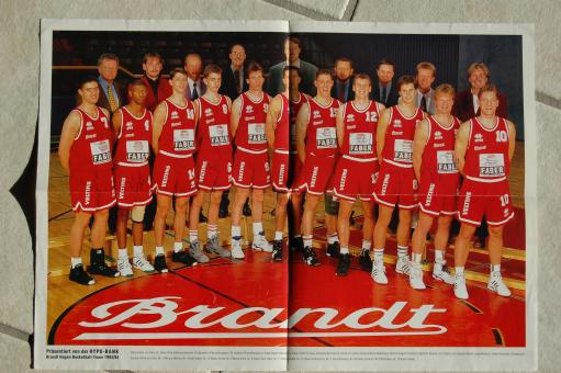 Brand Hagen Basketball Team  1993/94  Autogramm 42 x 30 cm Poster original signiert 