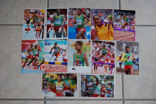 Nr. 8  Leichtathletik Paket Äthiopien  12  x  Fotos original signiert 
