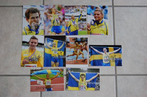 Nr. 9  Leichtathletik Paket Schweden  10  x  Fotos original signiert 