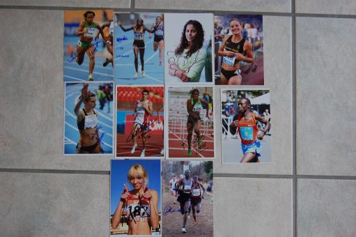 Nr. 35  Leichtathletik Paket  10  x  Fotos original signiert 