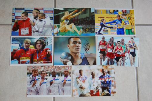 Nr. 58  Leichtathletik Paket  8  x  Fotos original signiert 