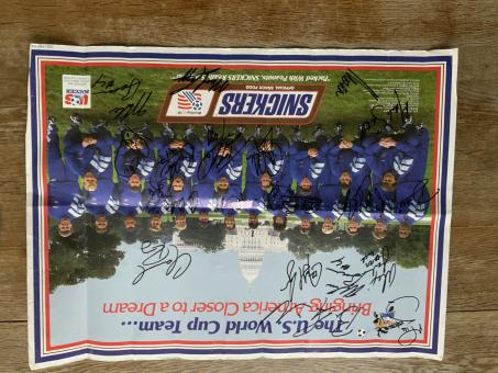 USA  Nationalteam WM 1994 komplett mit Dooley, Milutinovic usw.   Fußball Autogramm 58 x 42 cm Poster original signiert 