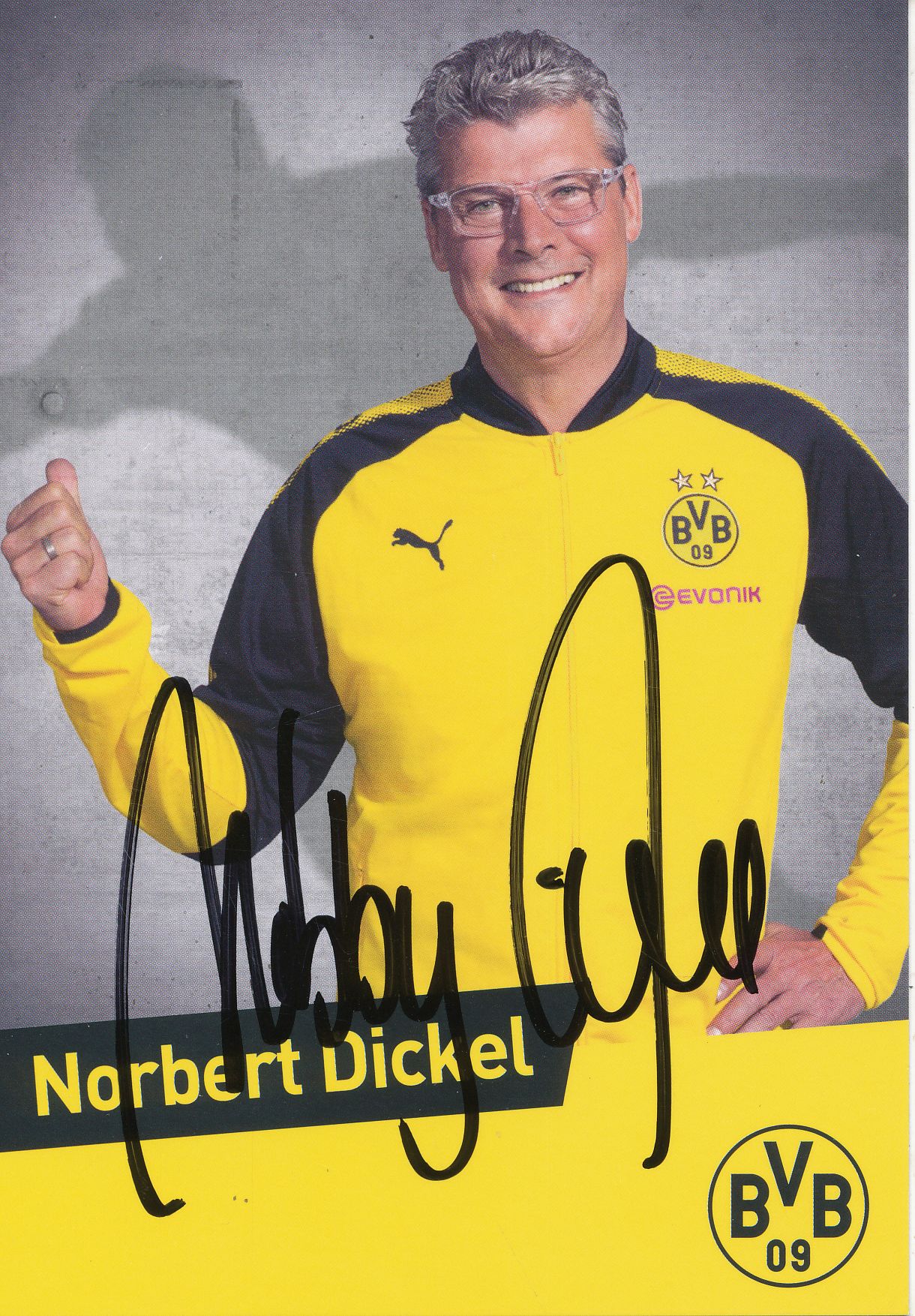 70491 Norbert Dickel Borussia Dortmund 16-17 original signierte Autogrammkarte 