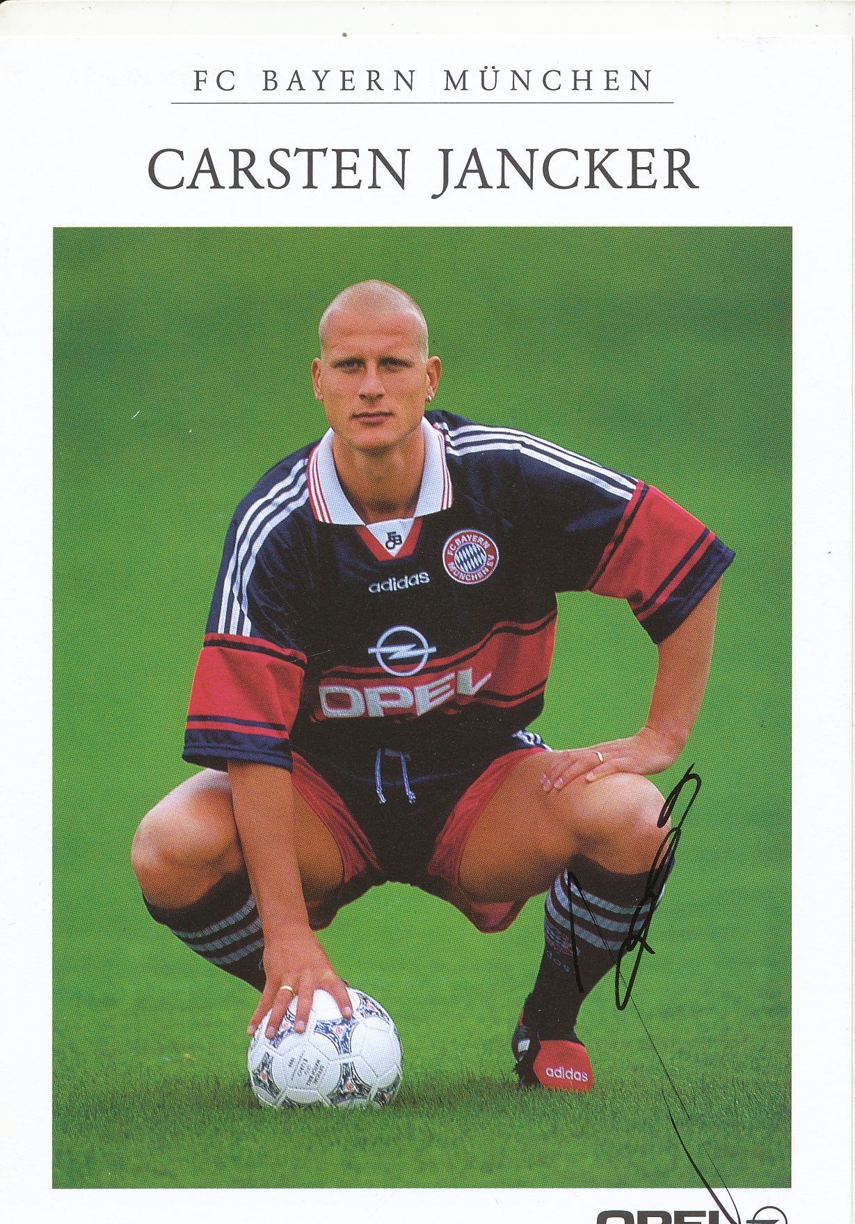 Carsten Jancker Autogrammkarte Bayern München 1996-97 Original Signiert