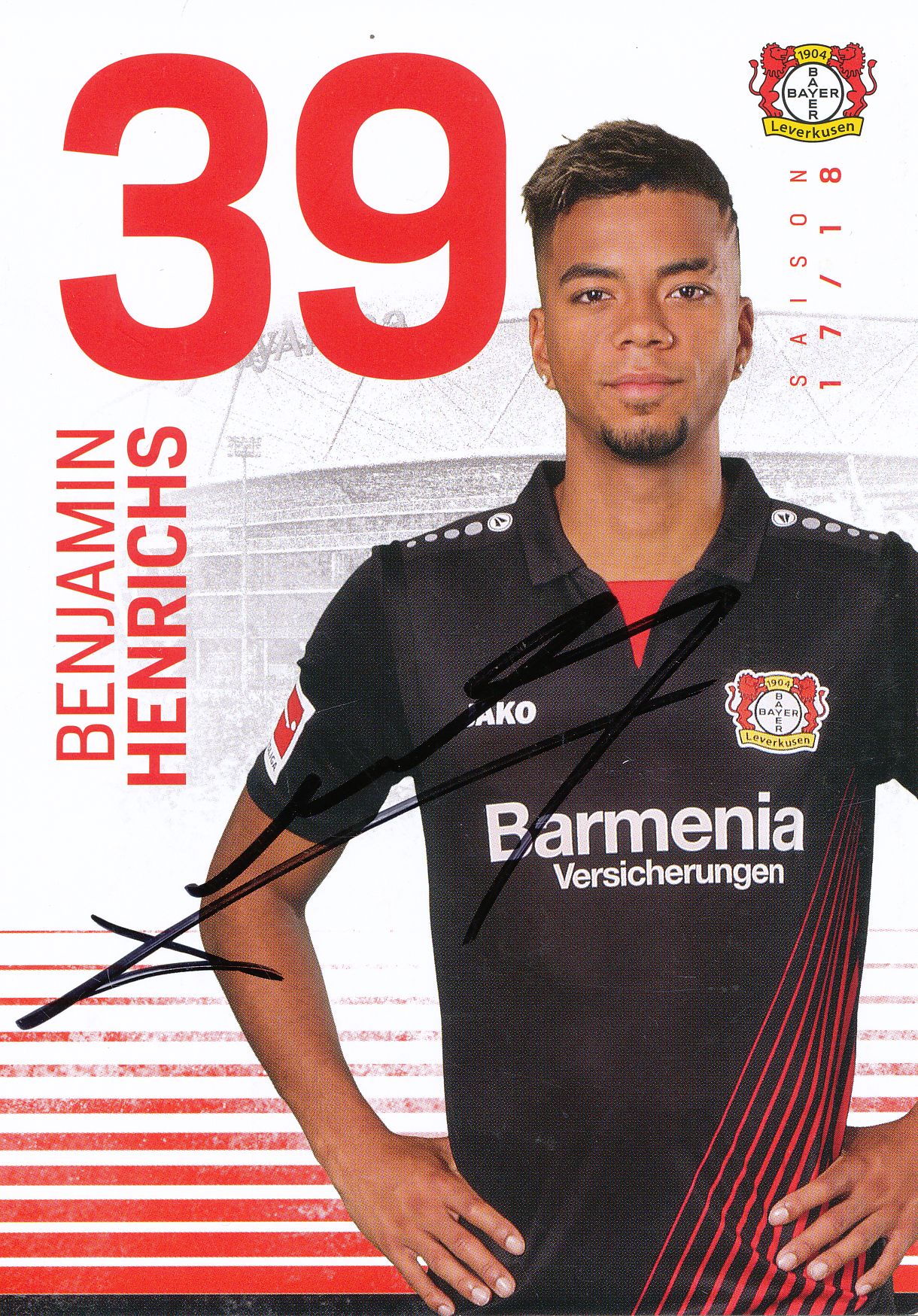Bayer  Leverkusen Autogramm Benjamin Henrichs - 2018/2019  Abgang vor Saison 