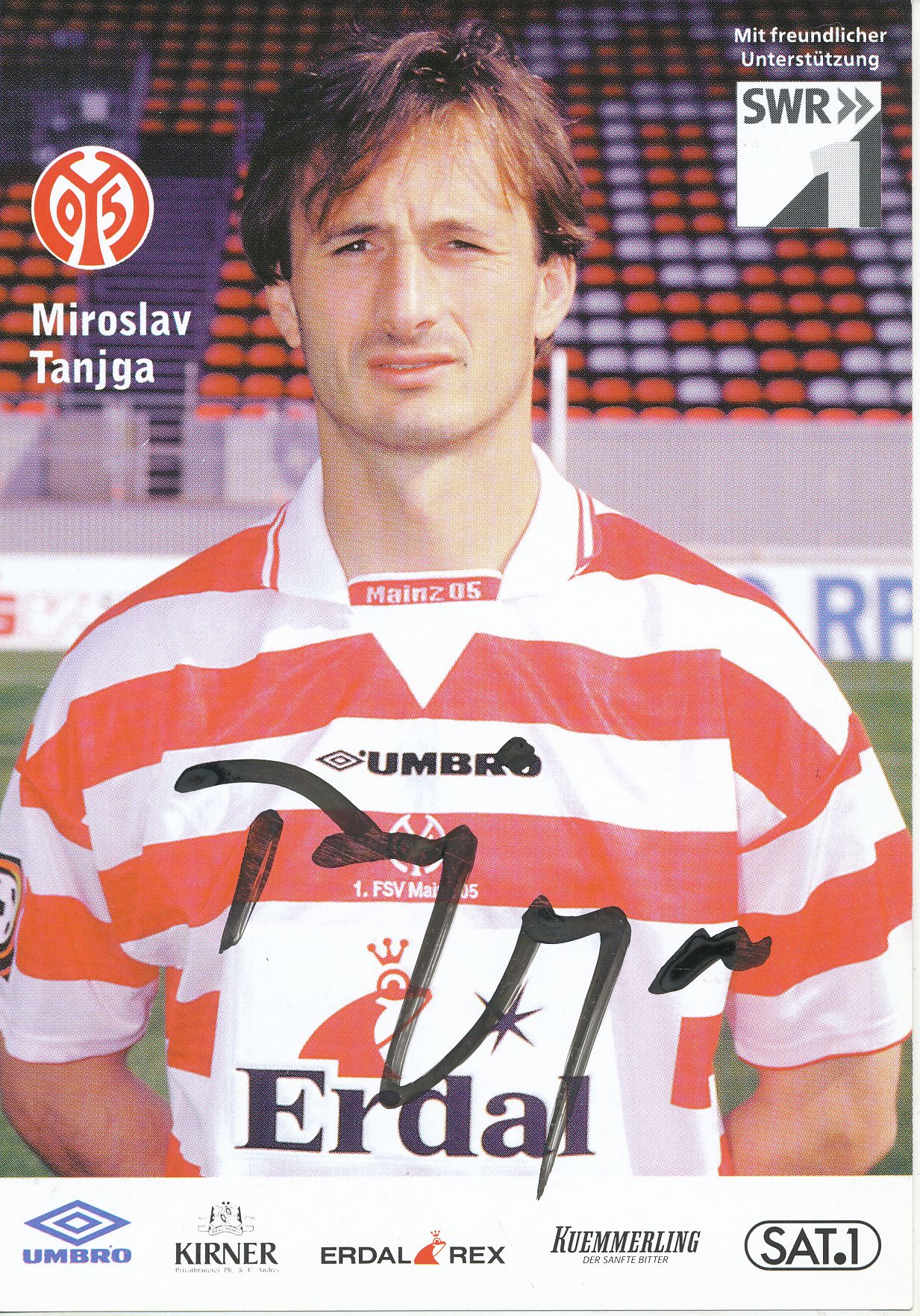 A 78157 Miroslav Tanjga Autogrammkarte FSV Mainz 05 1998-99 Original Signiert